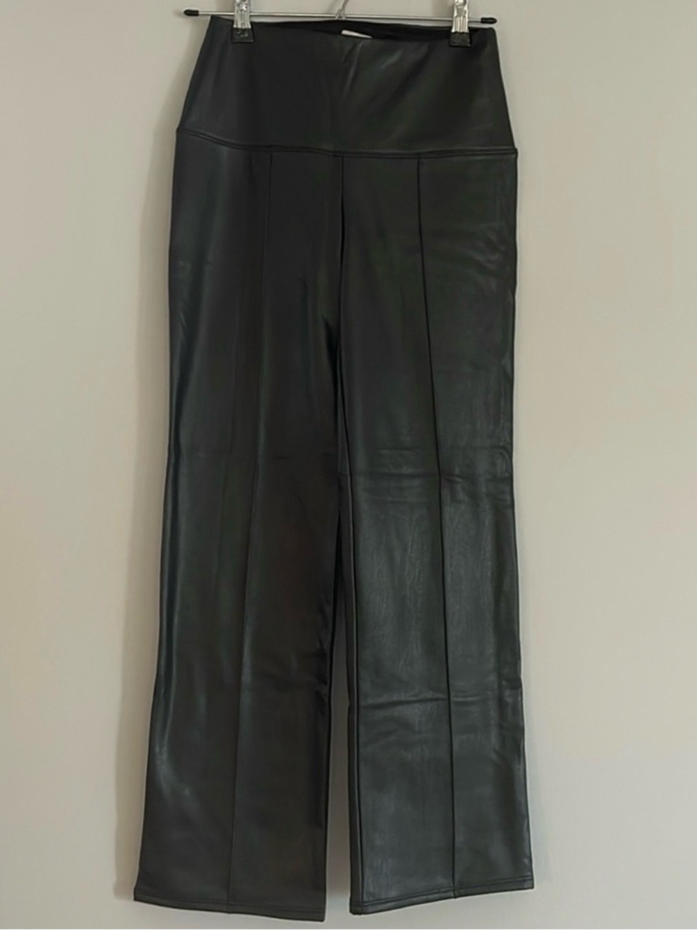 NEW Joie Tummy Control Faux Leather Kick Flare Front Seam Pants Small High Rise